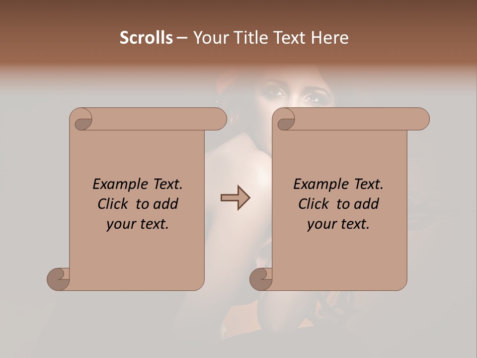 Brunette Caucasian Face PowerPoint Template