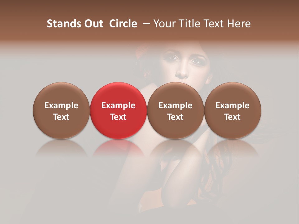 Brunette Caucasian Face PowerPoint Template