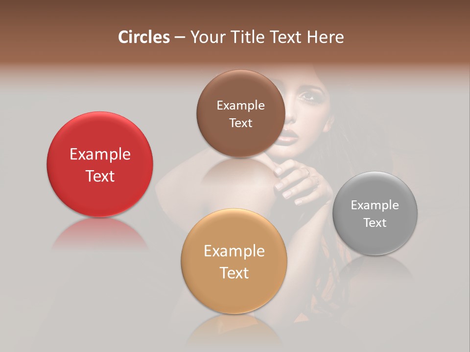 Brunette Caucasian Face PowerPoint Template