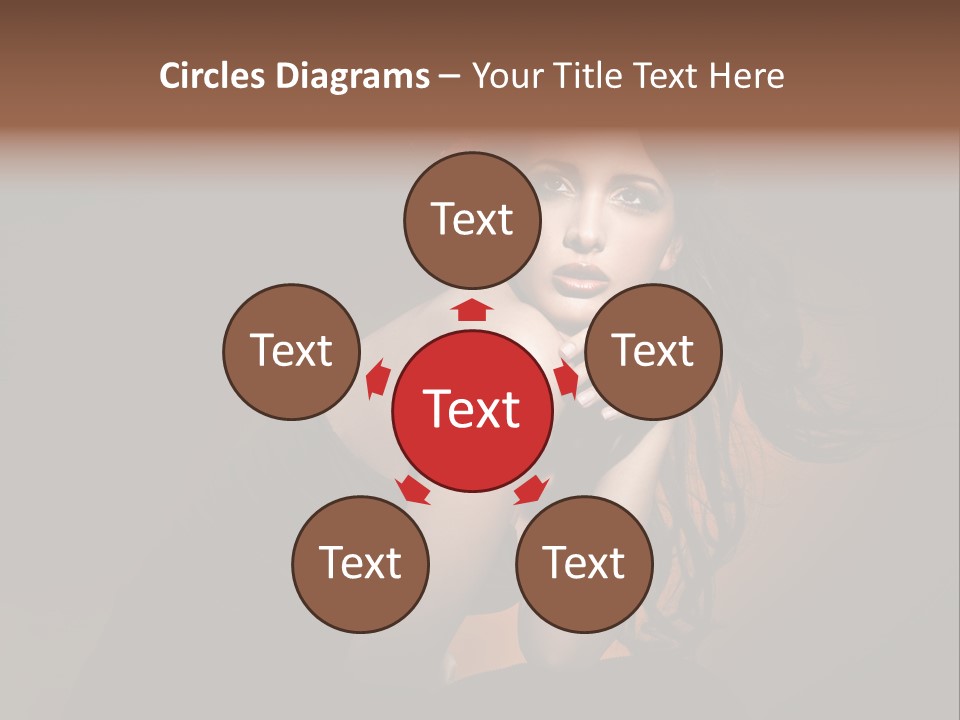 Brunette Caucasian Face PowerPoint Template