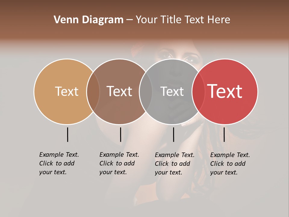 Brunette Caucasian Face PowerPoint Template