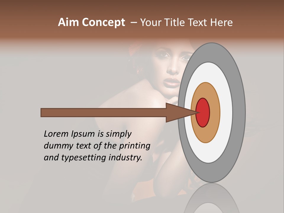 Brunette Caucasian Face PowerPoint Template