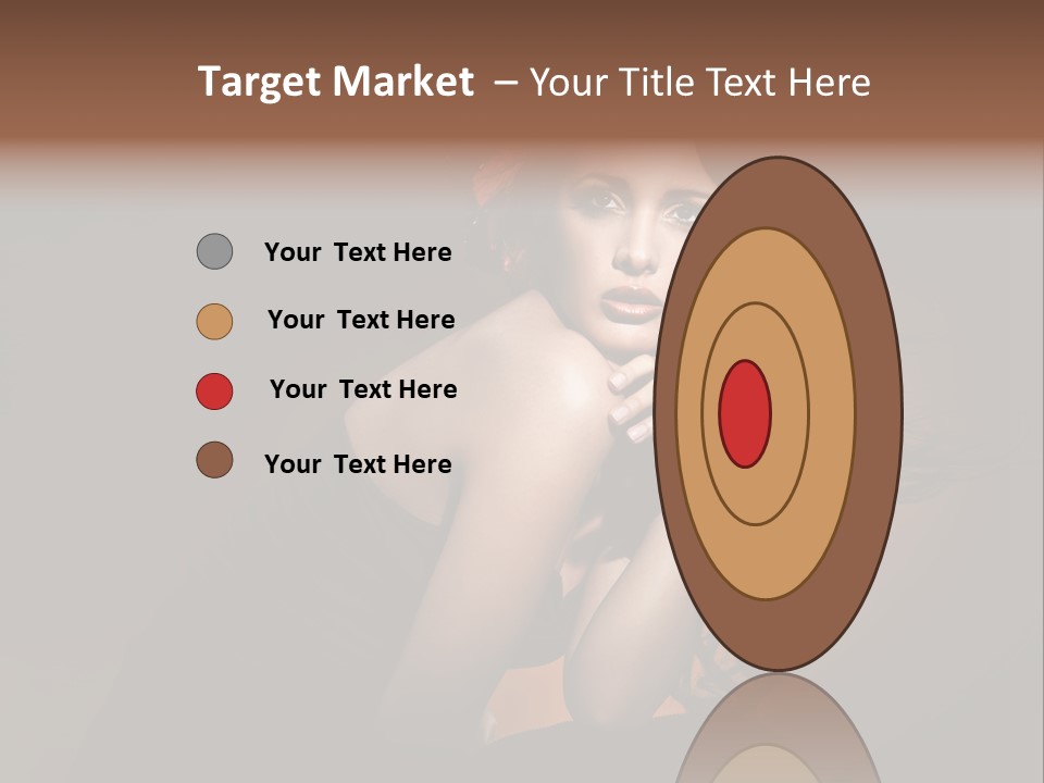 Brunette Caucasian Face PowerPoint Template