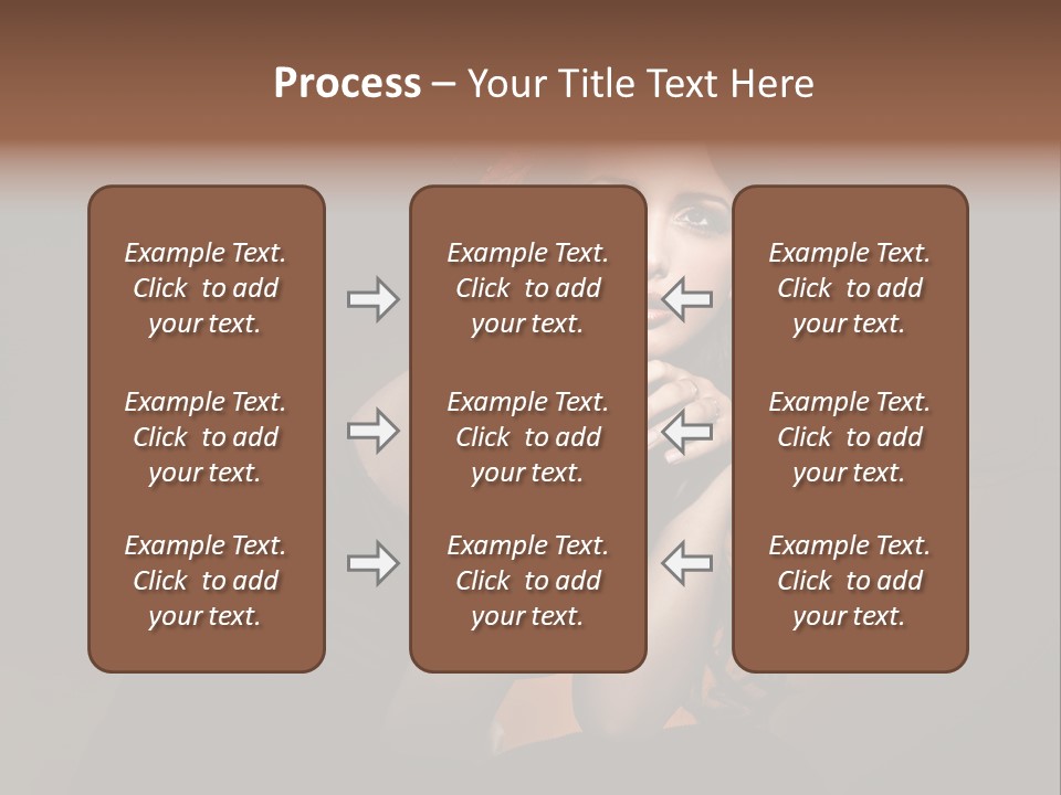 Brunette Caucasian Face PowerPoint Template