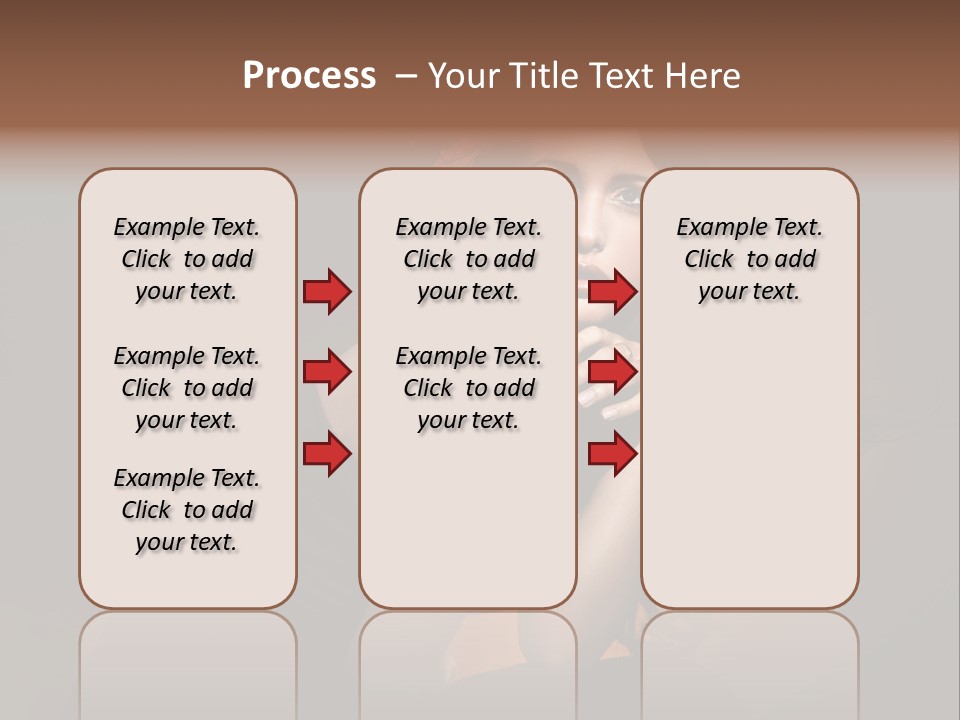 Brunette Caucasian Face PowerPoint Template