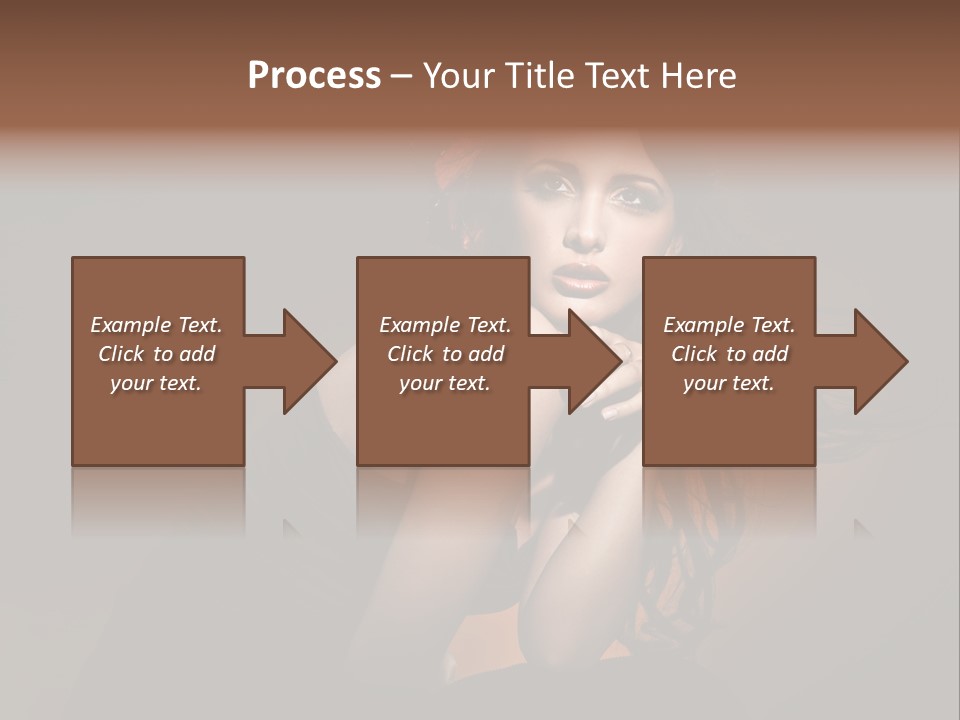 Brunette Caucasian Face PowerPoint Template