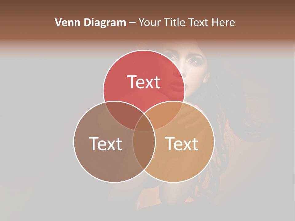 Brunette Caucasian Face PowerPoint Template