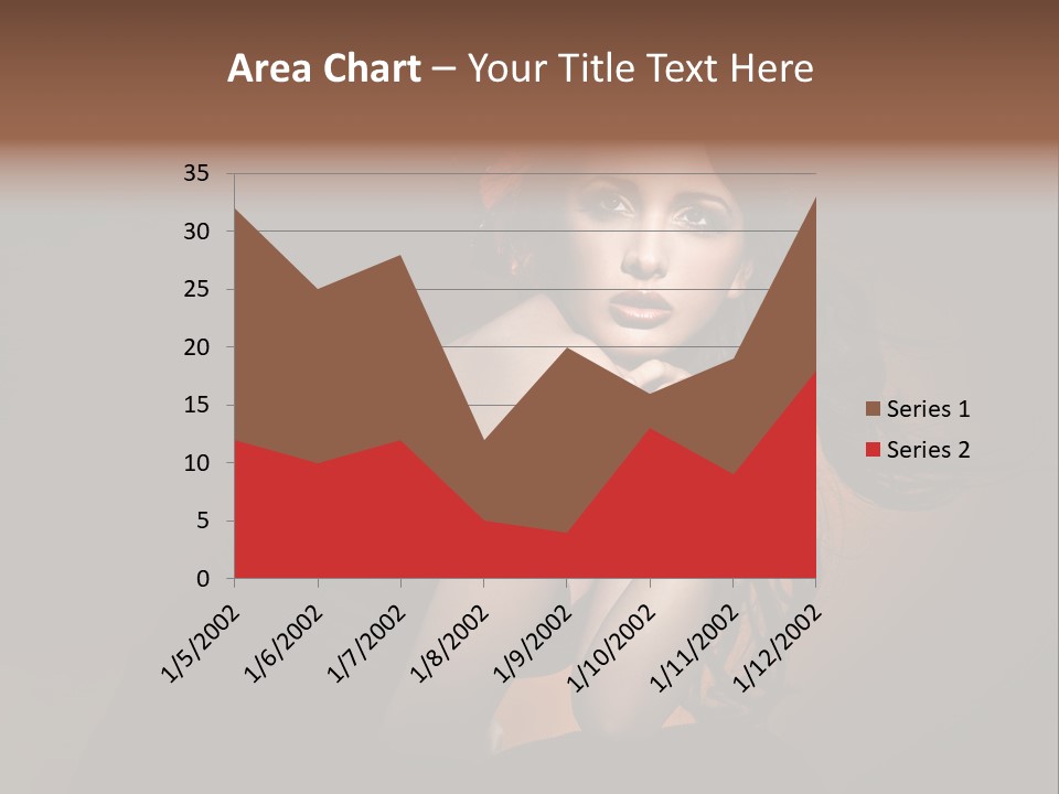 Brunette Caucasian Face PowerPoint Template