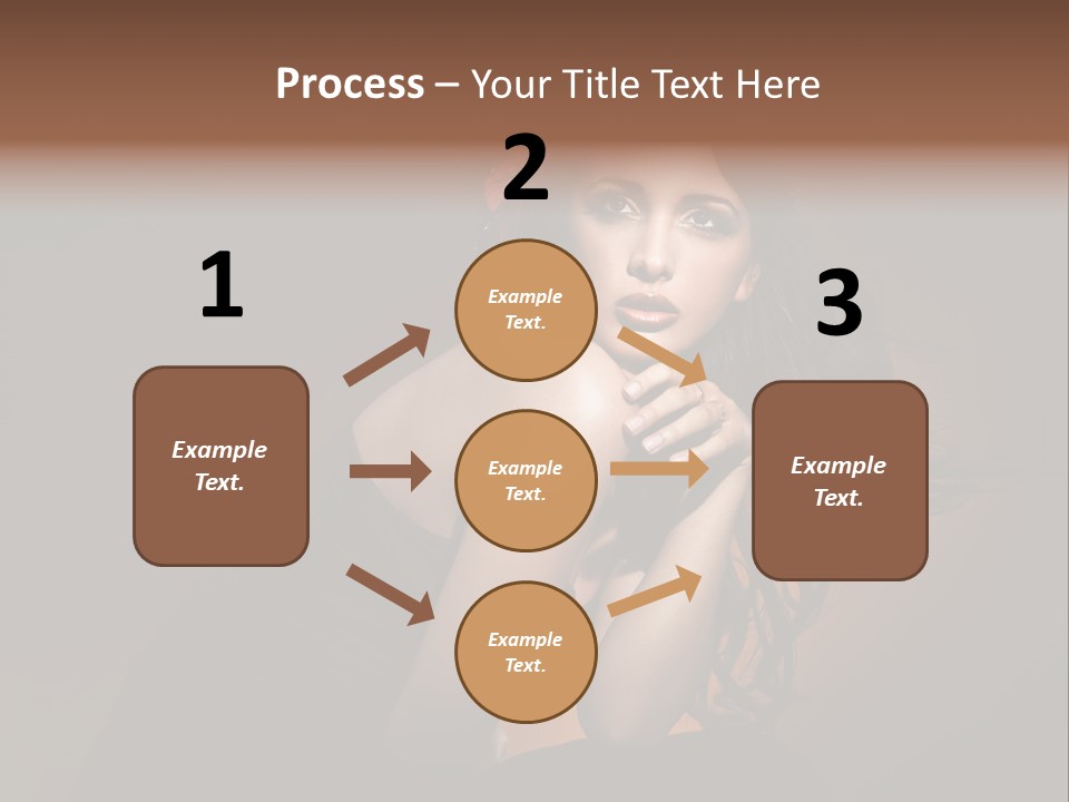 Brunette Caucasian Face PowerPoint Template