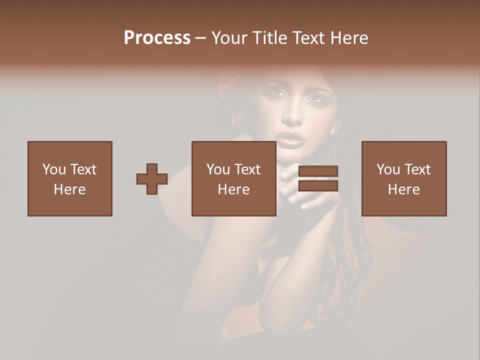 Brunette Caucasian Face PowerPoint Template