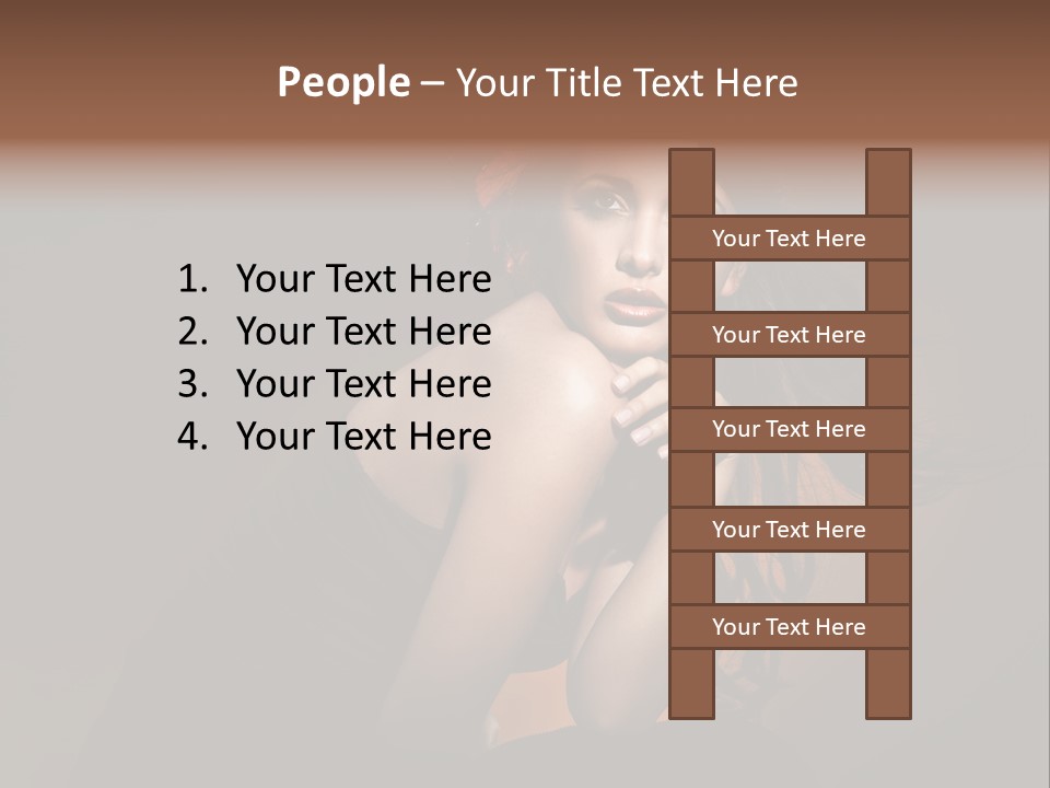 Brunette Caucasian Face PowerPoint Template