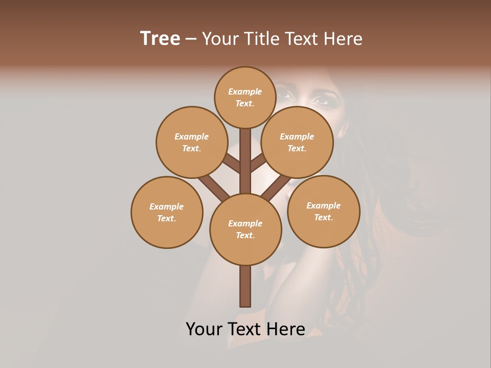 Brunette Caucasian Face PowerPoint Template