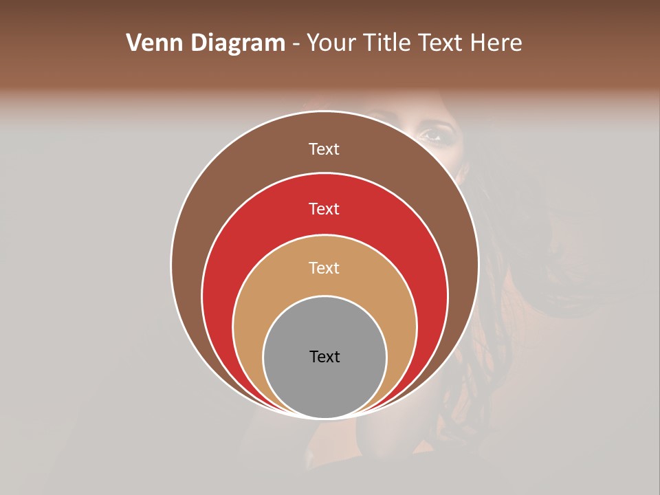 Brunette Caucasian Face PowerPoint Template