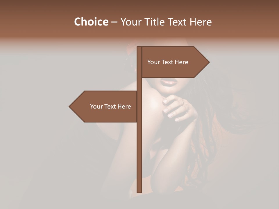 Brunette Caucasian Face PowerPoint Template