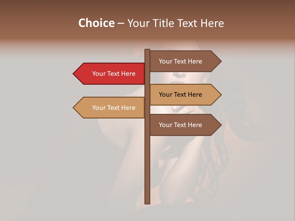 Brunette Caucasian Face PowerPoint Template