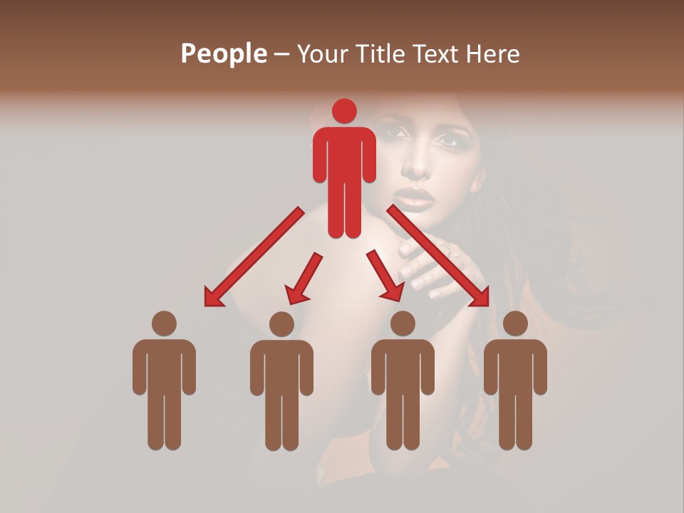 Brunette Caucasian Face PowerPoint Template