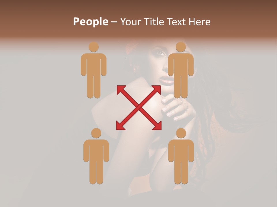 Brunette Caucasian Face PowerPoint Template