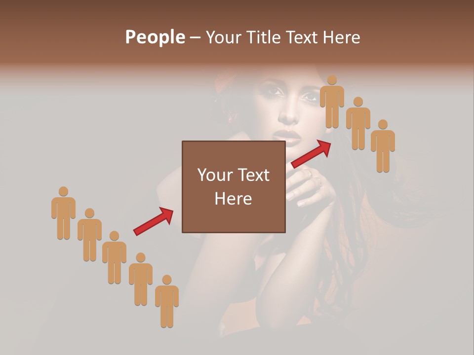 Brunette Caucasian Face PowerPoint Template