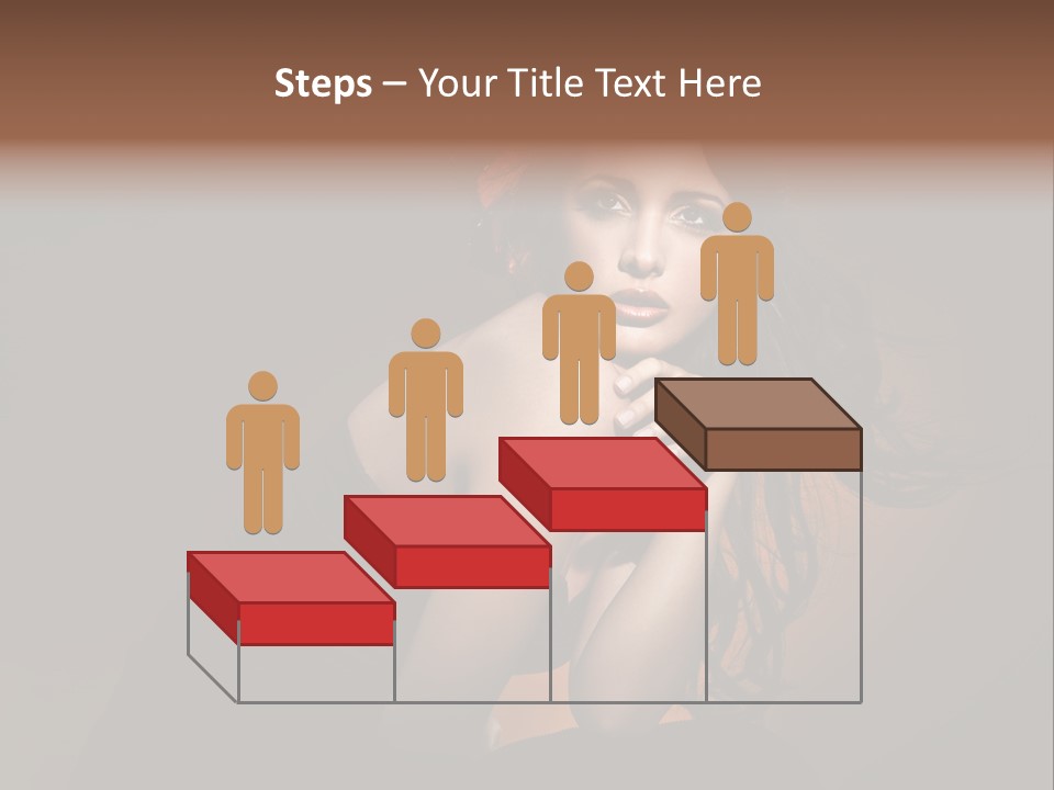 Brunette Caucasian Face PowerPoint Template