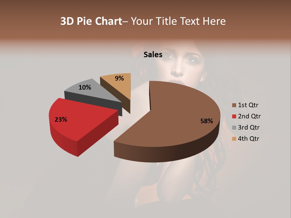 Brunette Caucasian Face PowerPoint Template