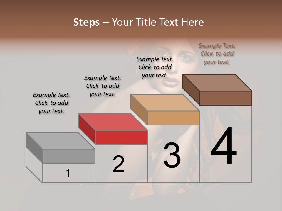 Brunette Caucasian Face PowerPoint Template