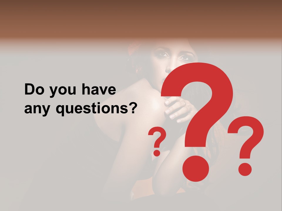 Brunette Caucasian Face PowerPoint Template