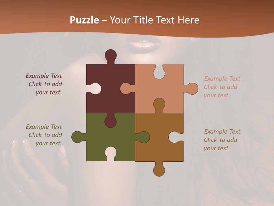 A Woman With Long Hair And A Butterfly On Her Head PowerPoint Template