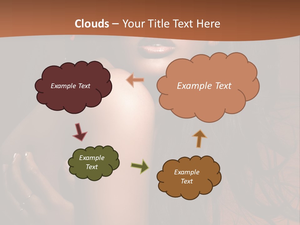 A Woman With Long Hair And A Butterfly On Her Head PowerPoint Template