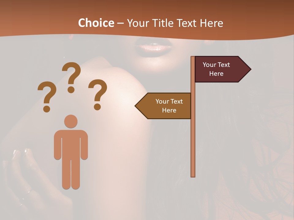 A Woman With Long Hair And A Butterfly On Her Head PowerPoint Template