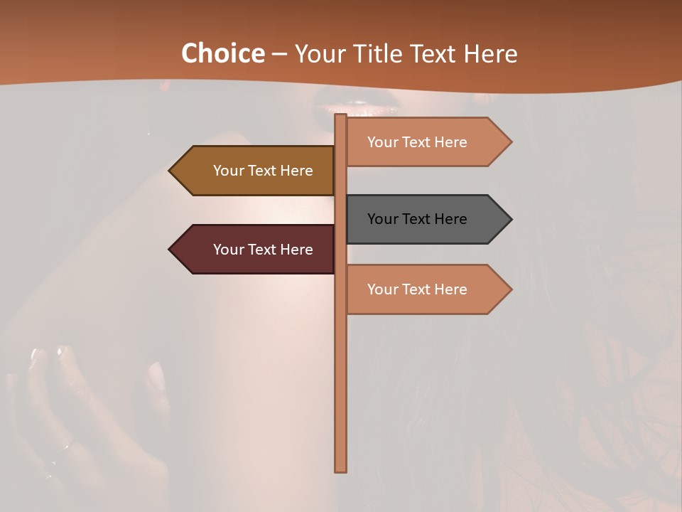 A Woman With Long Hair And A Butterfly On Her Head PowerPoint Template