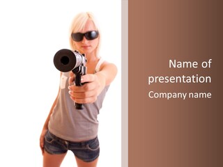 Caucasian Young Female PowerPoint Template