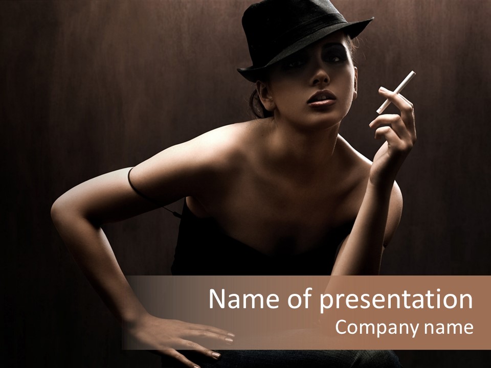 Attractive Smoker Model PowerPoint Template