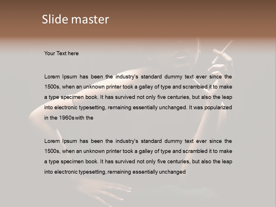 Attractive Smoker Model PowerPoint Template