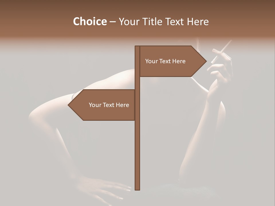 Attractive Smoker Model PowerPoint Template
