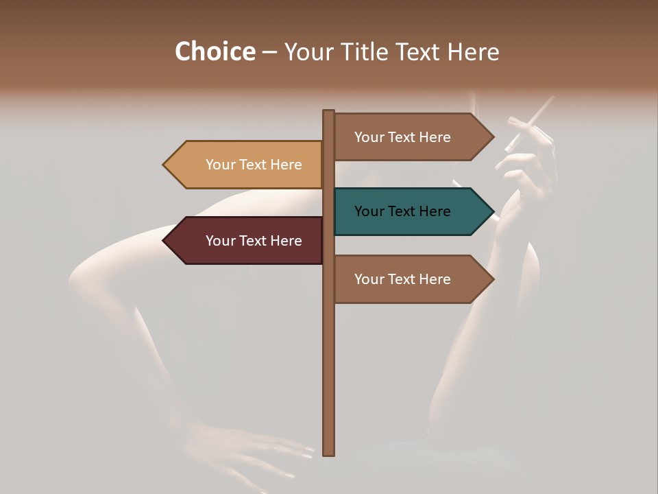 Attractive Smoker Model PowerPoint Template