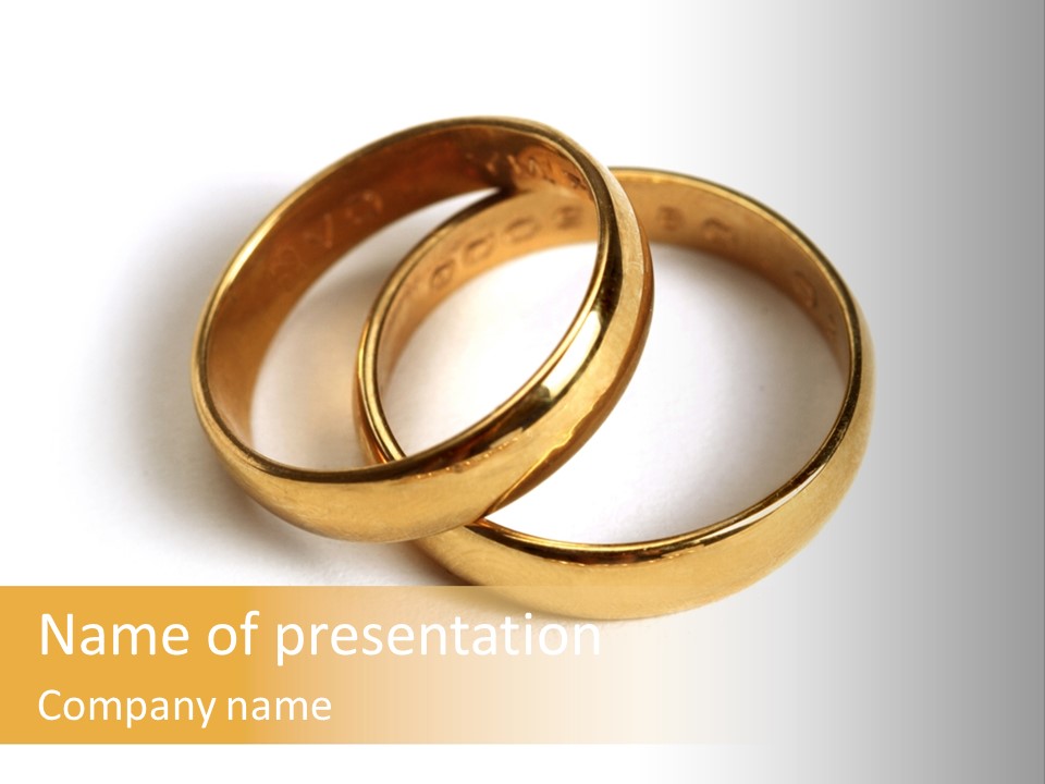 Two Gold Love PowerPoint Template