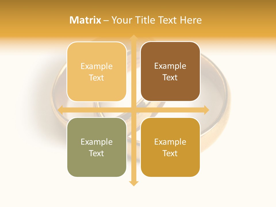 Two Gold Love PowerPoint Template