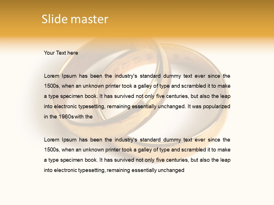 Two Gold Love PowerPoint Template