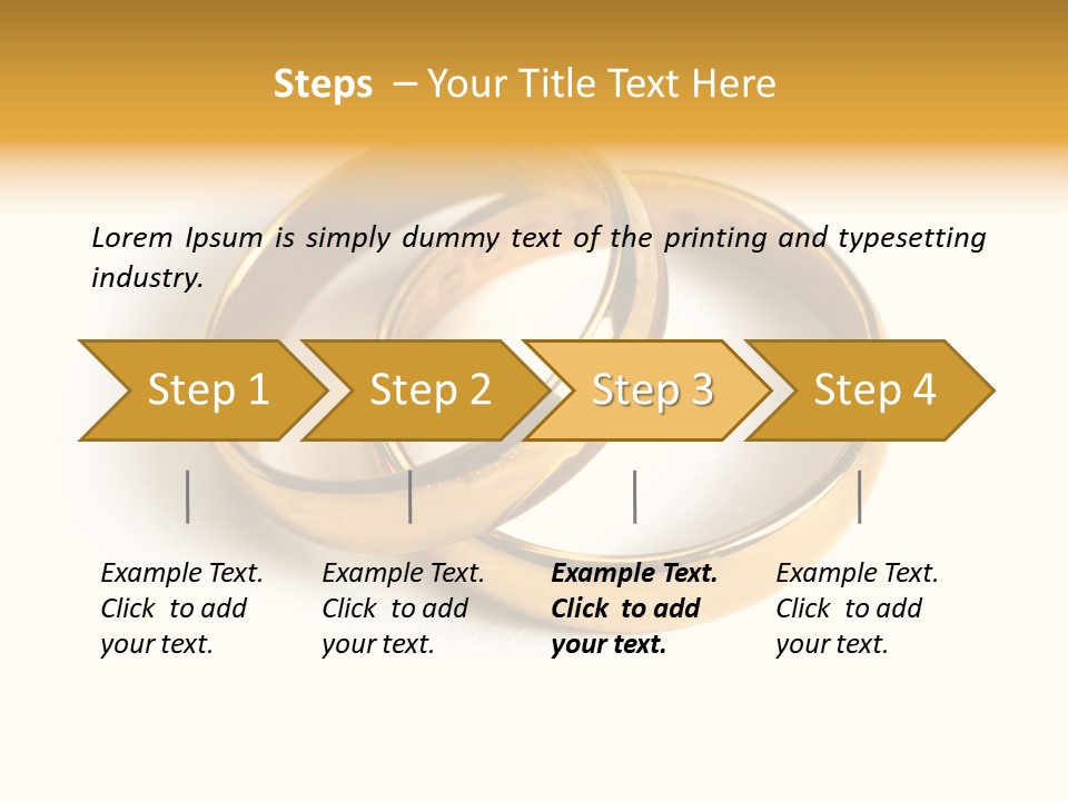 Two Gold Love PowerPoint Template