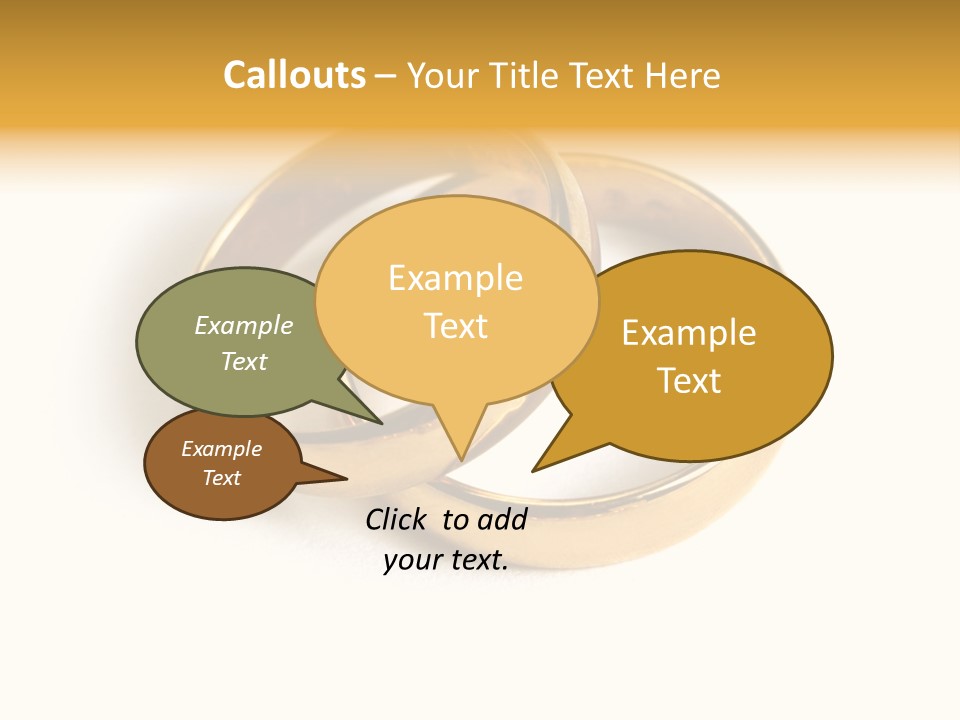 Two Gold Love PowerPoint Template