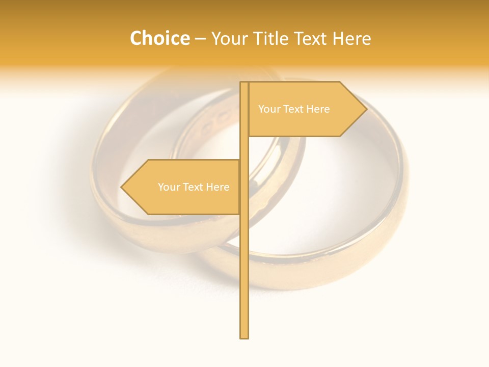 Two Gold Love PowerPoint Template