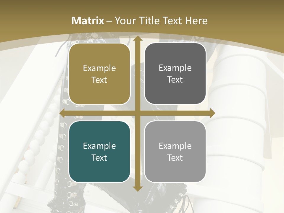 A Woman In A Black Cat Suit Is Posing On A Pole PowerPoint Template