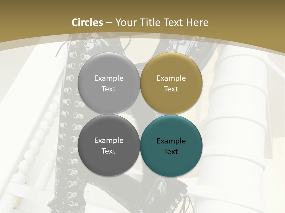 A Woman In A Black Cat Suit Is Posing On A Pole PowerPoint Template