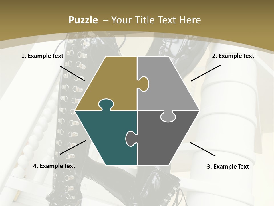 A Woman In A Black Cat Suit Is Posing On A Pole PowerPoint Template