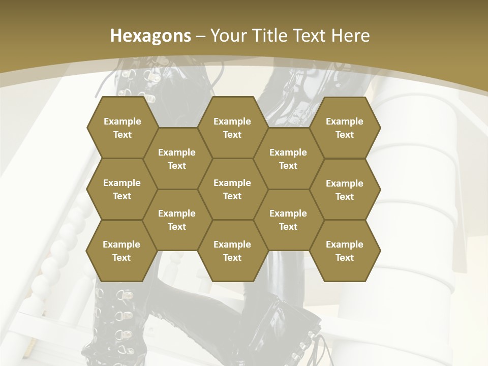 A Woman In A Black Cat Suit Is Posing On A Pole PowerPoint Template