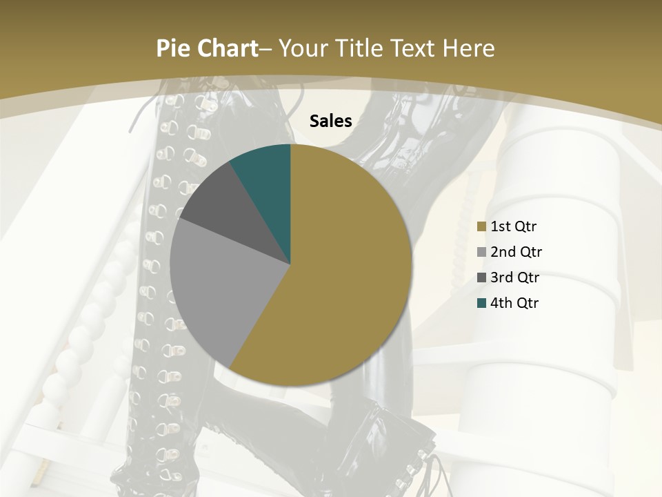 A Woman In A Black Cat Suit Is Posing On A Pole PowerPoint Template