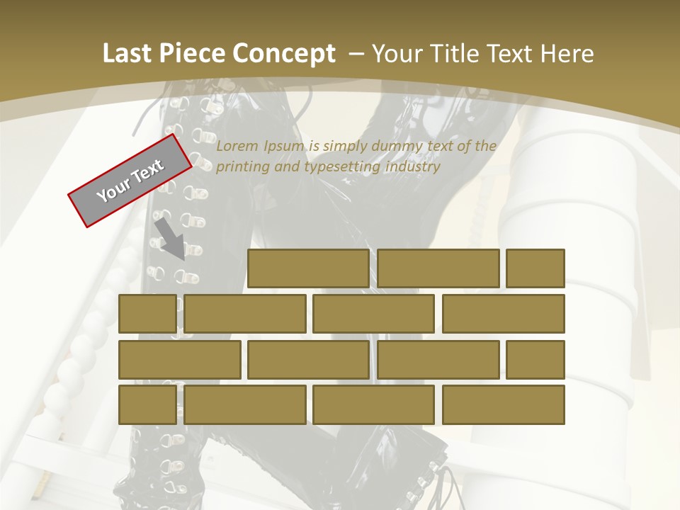 A Woman In A Black Cat Suit Is Posing On A Pole PowerPoint Template