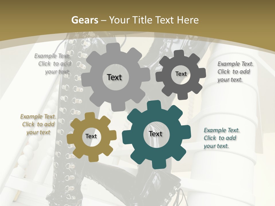 A Woman In A Black Cat Suit Is Posing On A Pole PowerPoint Template