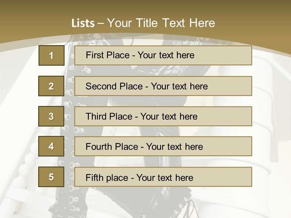 A Woman In A Black Cat Suit Is Posing On A Pole PowerPoint Template