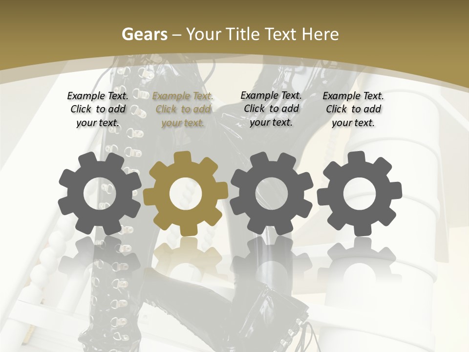 A Woman In A Black Cat Suit Is Posing On A Pole PowerPoint Template